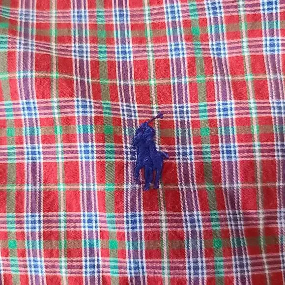 Mens Ralph Lauren Blake SS Plaid Button-Down Shirt Medium Preppy 90s Casual - Picture 6 of 10
